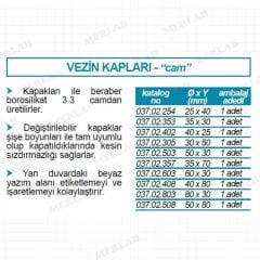 ISOLAB 037.02.357 Vezin Kabı - Cam - 35 Mm Çap - 70 Mm H (1 Adet)
