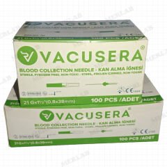 Vacusera Kan Alma İğne Ucu Vakumlu Yeşil 21G 100 Adet