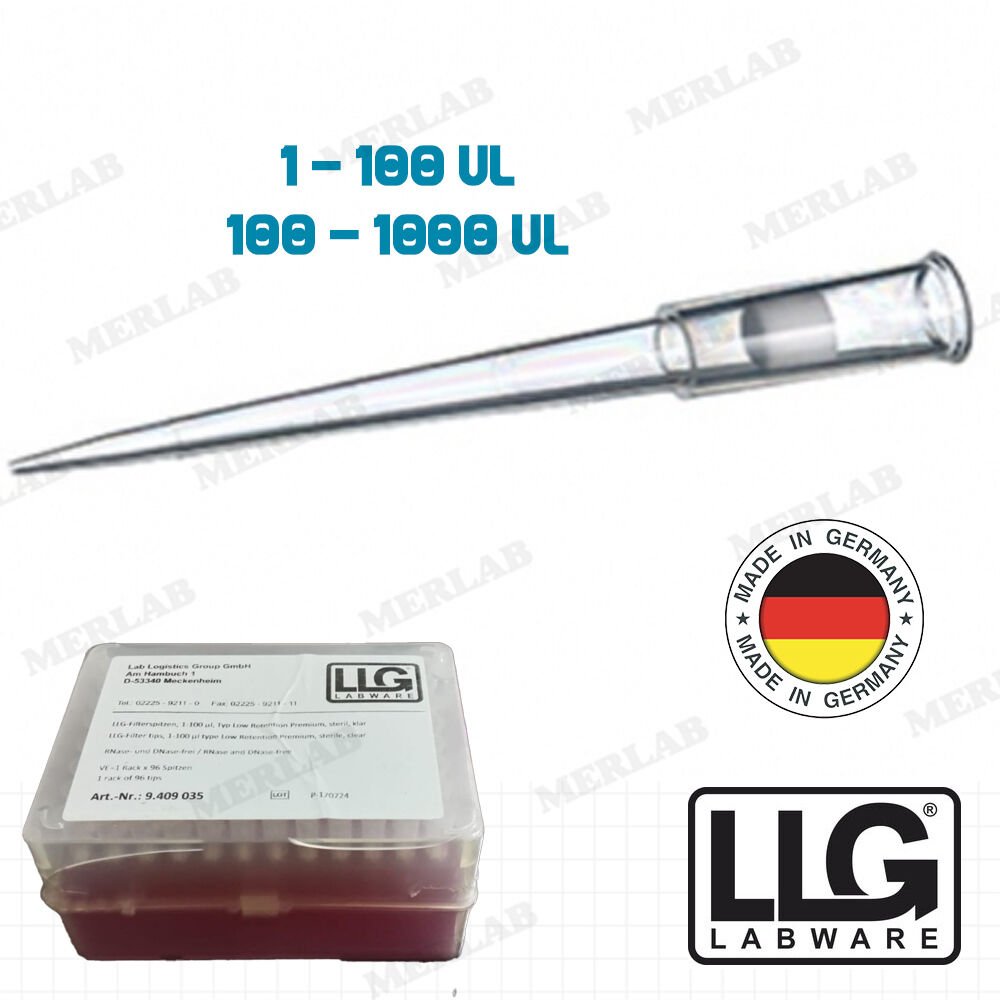 LLG Labware Filtreli Pipet Ucu 96'lı Kutuda 1-1000 μl