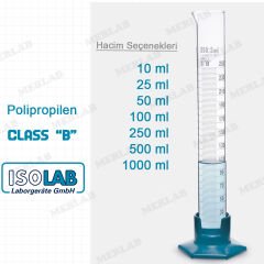 Isolab Class B Polipropilen Tabanlı Cam Mezürler Ölçüm Silindiri