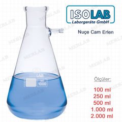 Isolab Nuçe Erlenler Cam Giriş Borulu Yan Kollu 500 ml