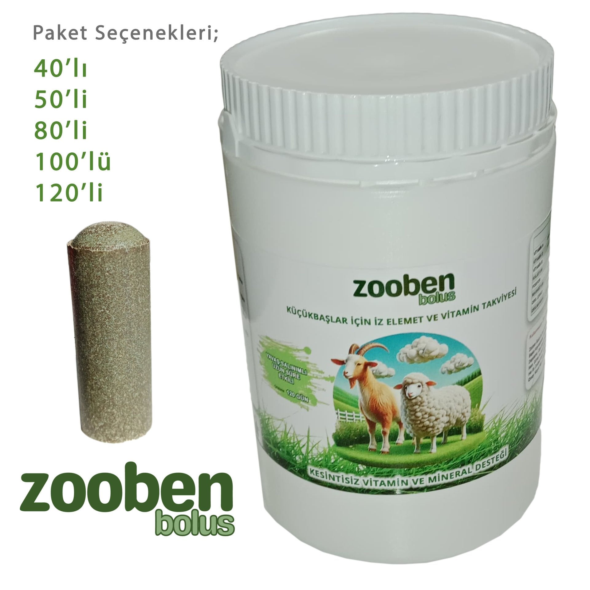 Zooben Küçükbaş Bolus Mineral ve Vitamin Destek Takviyesi 50'li Paket